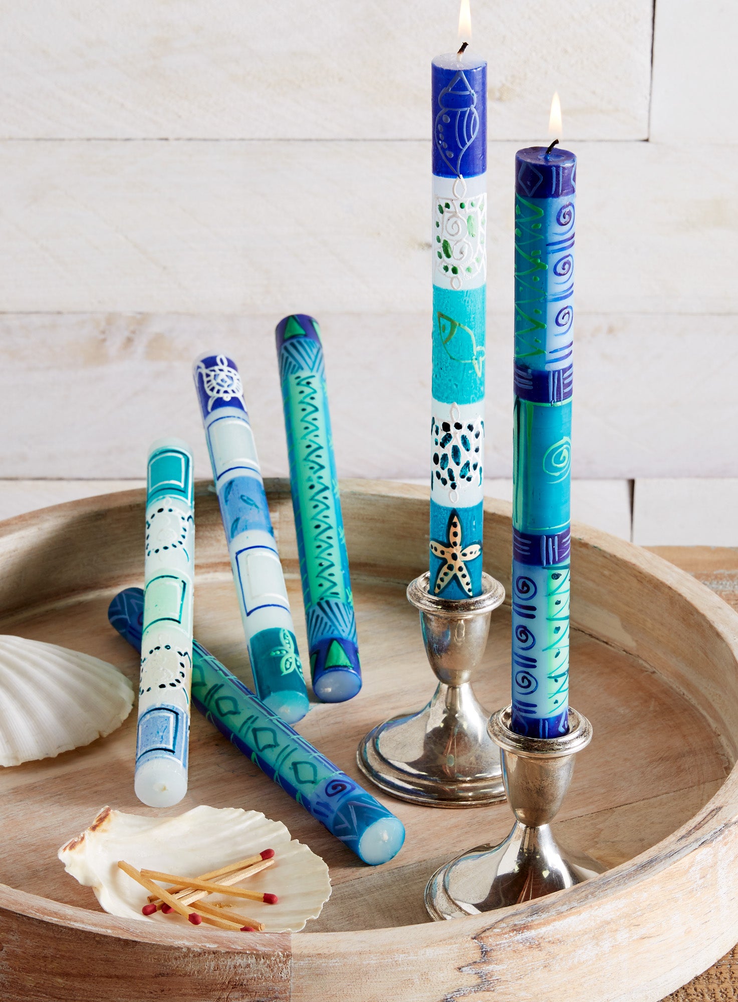 Seaside Splendor Hand-painted Candles | Petalura
