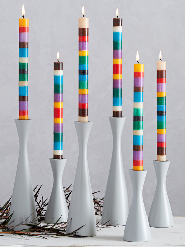 Cape Stripe Hand-Painted Candles