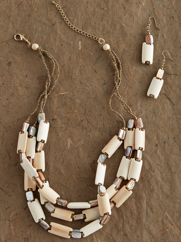 Coastal Sands Necklace and Earrings Set