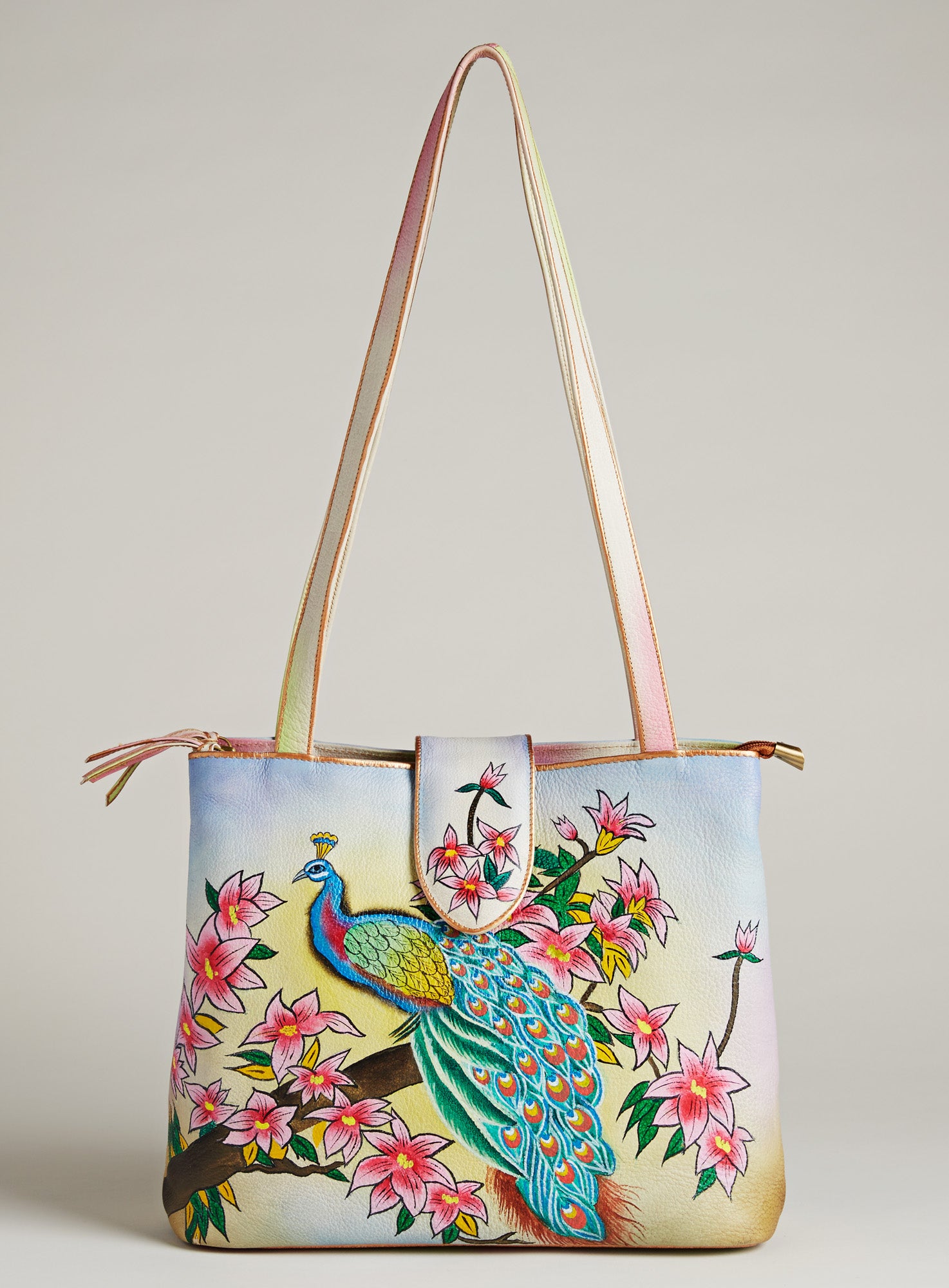 Mithila painting hand painted cotton tote bag | geetanjaliboutique