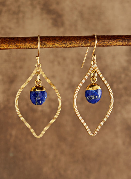Flame of Wisdom Lapis Earrings
