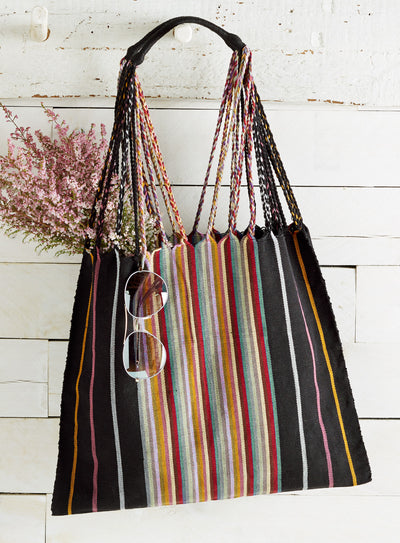 Stripes and Twists Cotton Tote