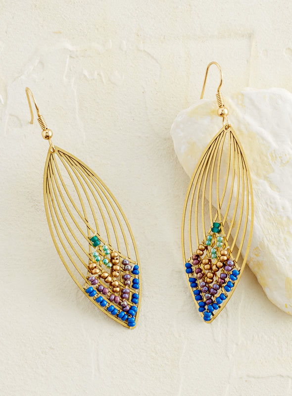 Bejeweled Feather Guatemalan Earrings