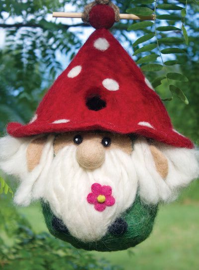 Gnome Home Hand-Felted Birdhouse