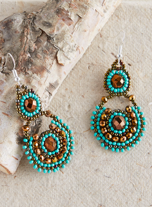 Guatemalan Lakeshore Beaded Earrings