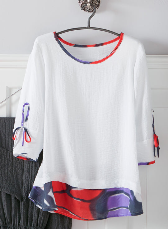 Double Take Contrast Top