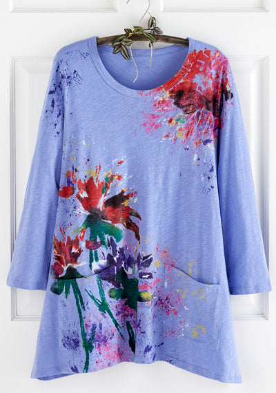 Floral Art Long-Sleeved Tunic