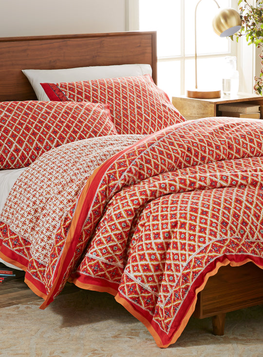 Windowpane Reversible Duvet Cover