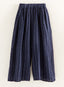 Crinkle Cotton Stripe Palazzo Pants