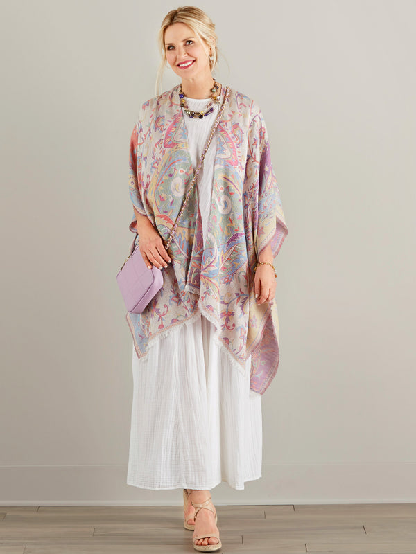 Paisley Pastels Reversible Kimono Wrap