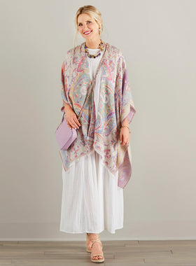 Paisley Pastels Reversible Kimono Wrap