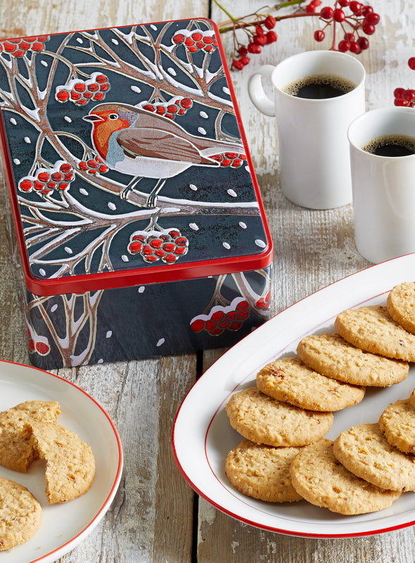 Christmas Robin Biscuit Tin
