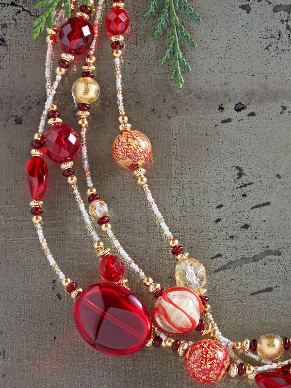 Tesoro Rosso Venetian Glass Necklace