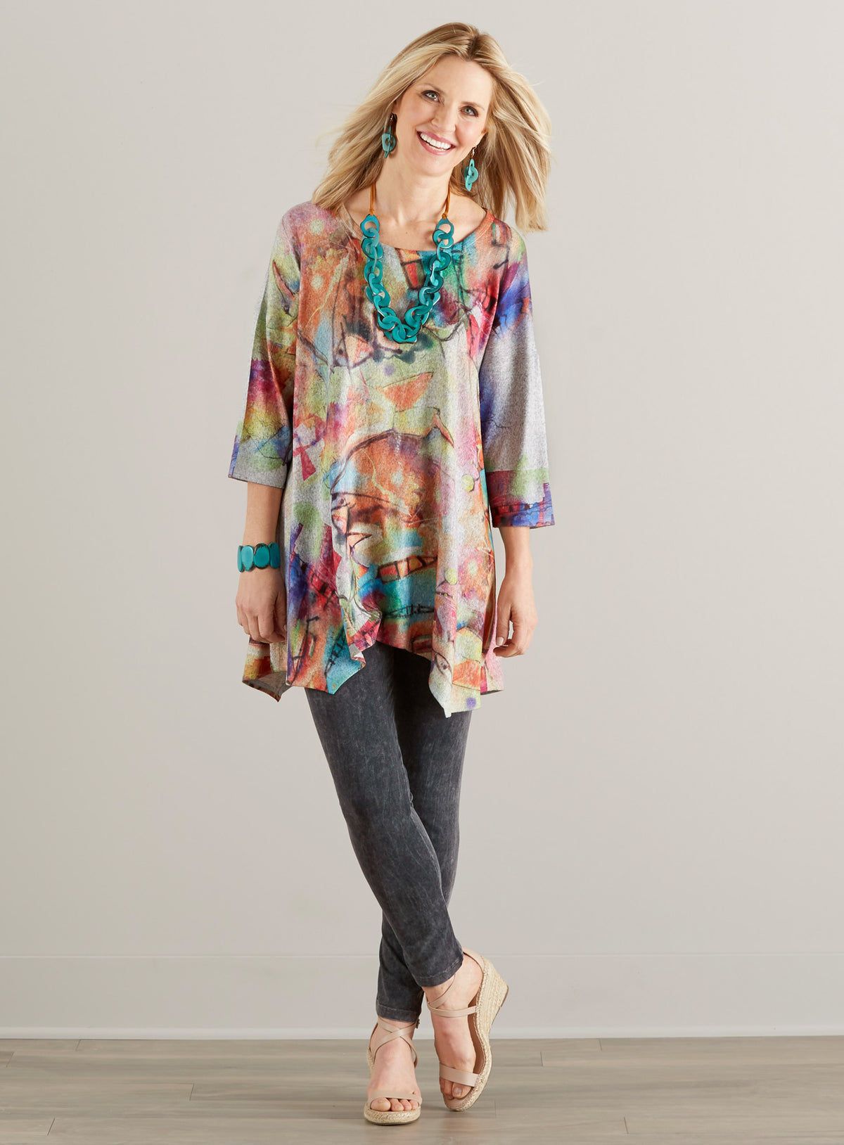 Spectograph Tunic The Color of Music Short-Sleeve Tunic | Petalura