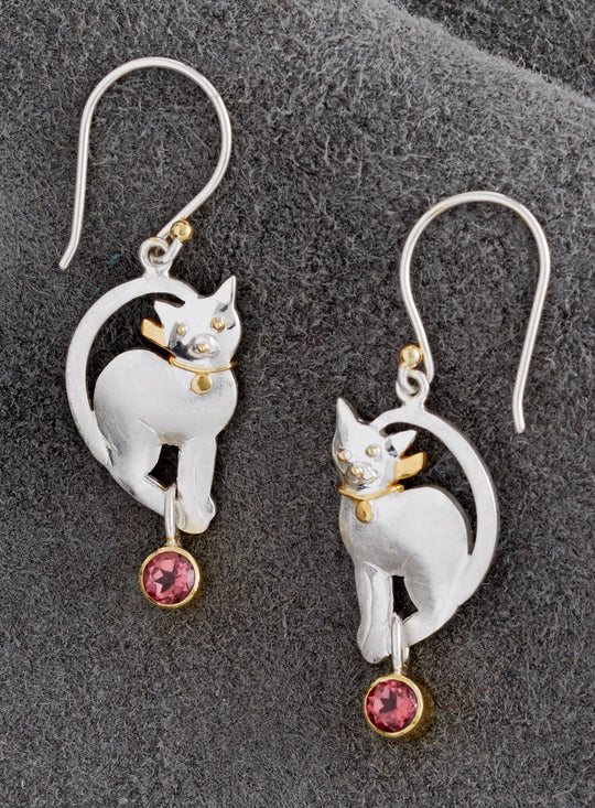 Think Pink Kitten Earrings