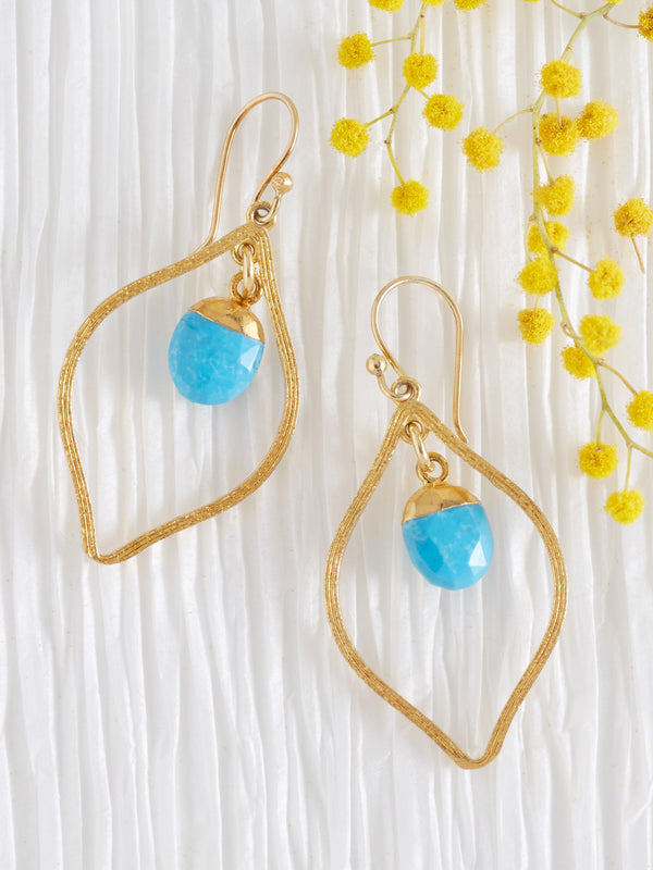 Flame of Protection Turquoise Earrings