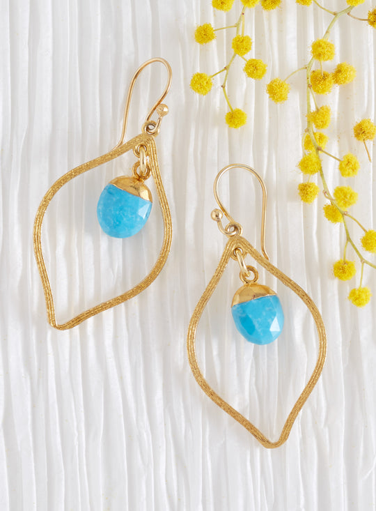 Flame of Protection Turquoise Earrings