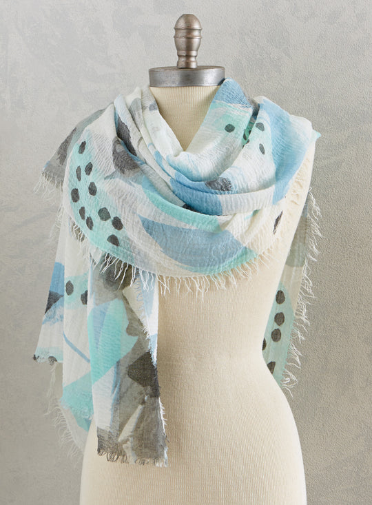 Mint Green Feather Scarf