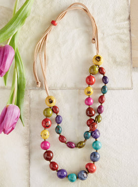Pambil Palm Rainbow Necklace