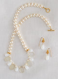 Wedding Glass Necklace and Earrings Set