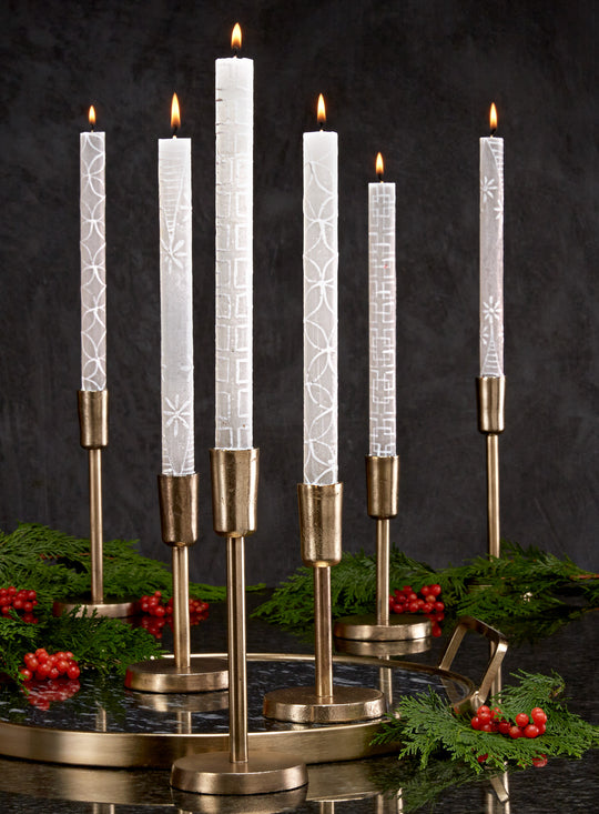 Pearly White Hand-painted Candles FINAL SALE (No Returns)