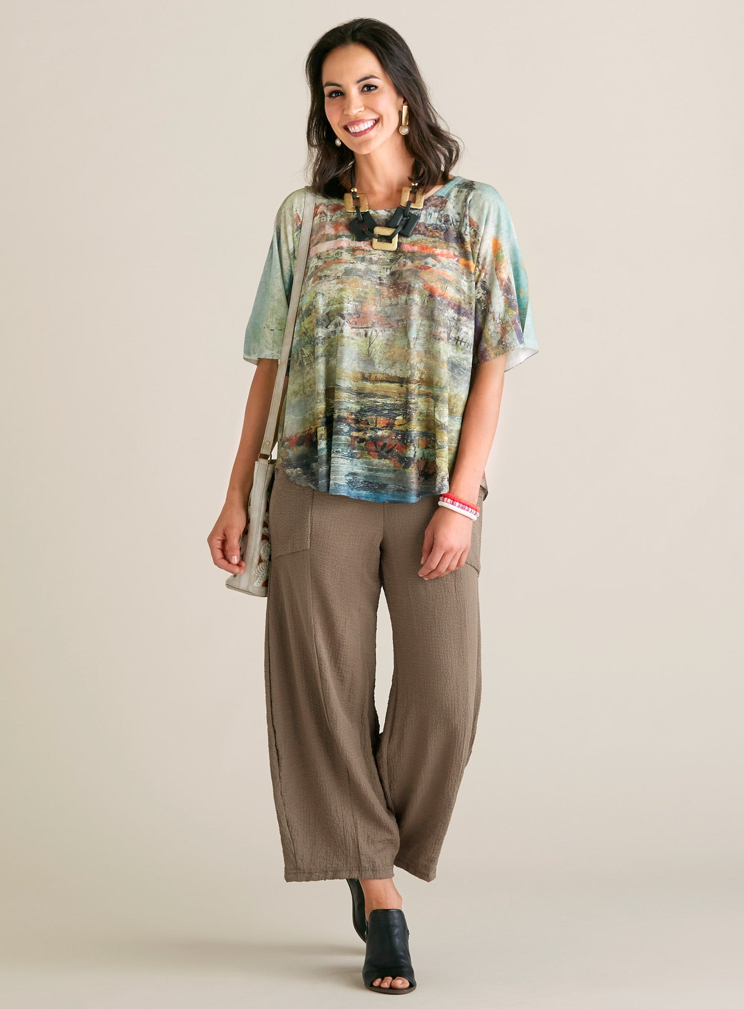 Wide leg clearance evening pants