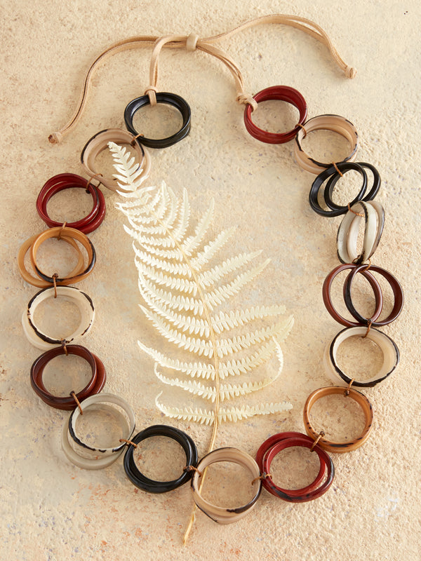 Tagua Tri-color Circles Necklace