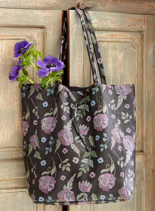 Moda Floreale Leather Tote Bag