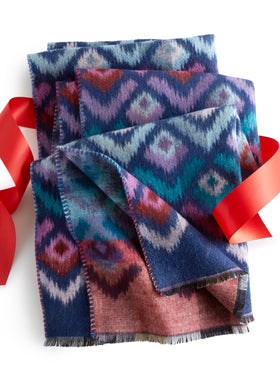 Peacock Ikat Scarf