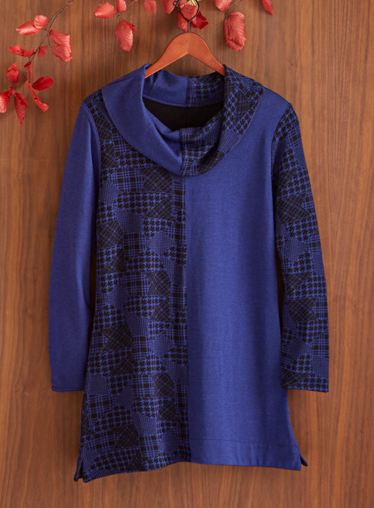 Double Up Reversible Argyle Cowl Tunic
