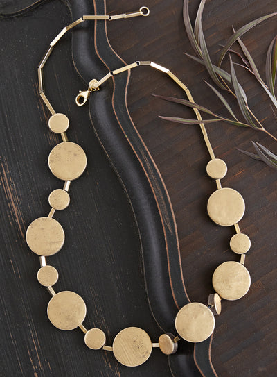 Coin Toss Copper and Gold Necklace