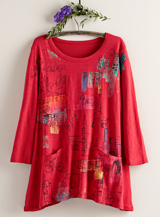 Eloise Cityscape Pocket Tunic FINAL SALE (No Returns)