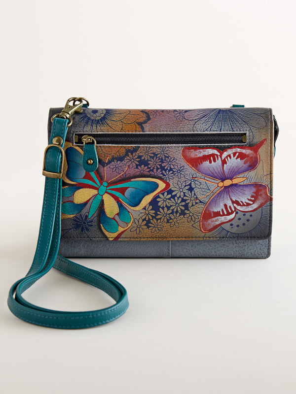 Butterfly Garden Hand-painted Wallet Bag