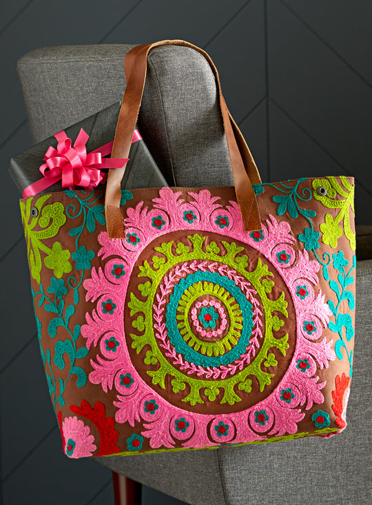 Mandala Magic Embroidered Tote