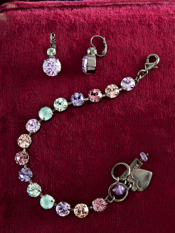 Dazzling Crystal Drop Earrings and Tennis Bracelet