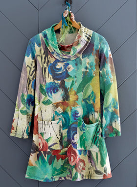 Garden Party Cowl-neck Tunic
