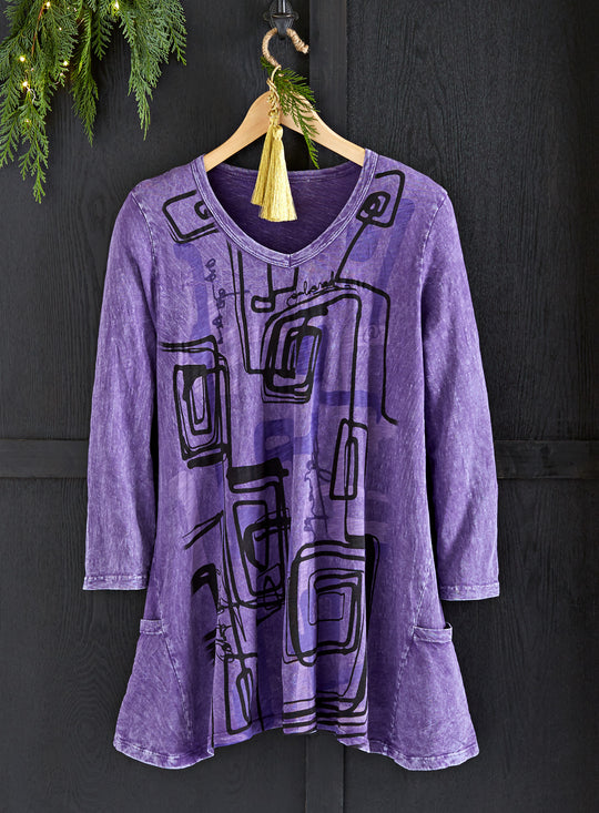 Purple Power Graphic Tunic