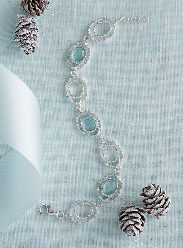 Textured Swirl Roman Glass Bracelet