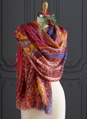 Golden Hour Wool and Silk Shawl