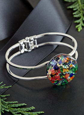 Millefiori Medallion Cuff Bracelet