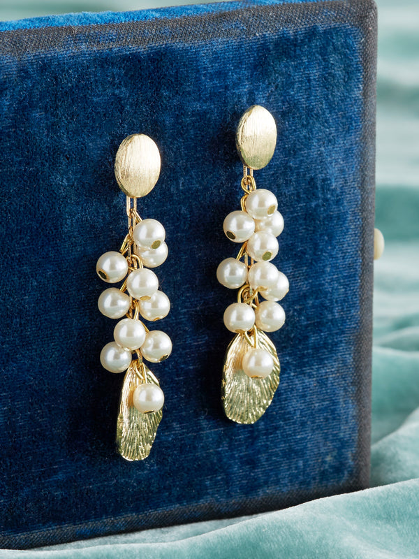 Pearl and Petal Drop Earrings