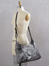 Snow Leopard Hand-painted Leather Hobo Bag