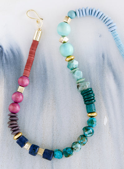 Cool Colorblock Bead Necklace