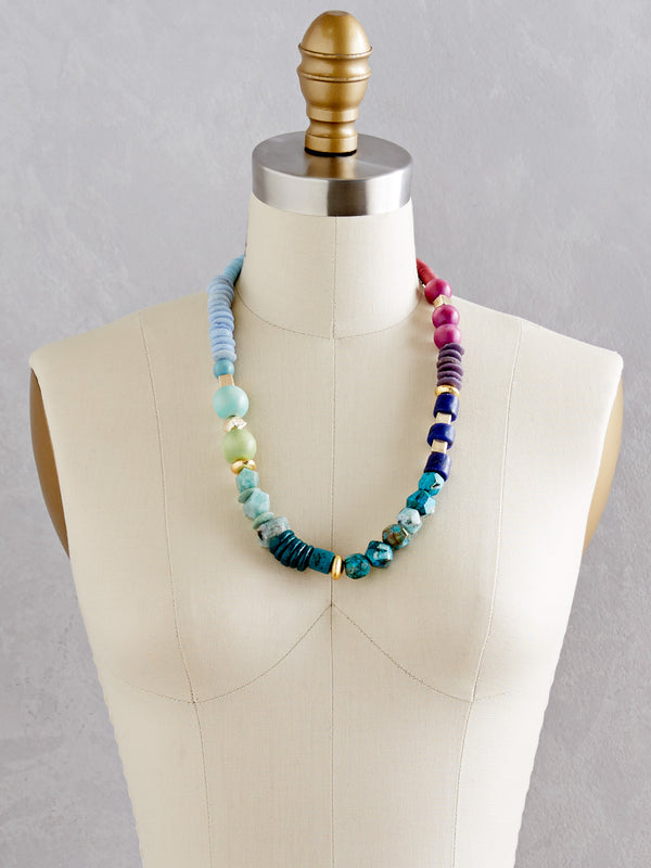 Cool Colorblock Bead Necklace
