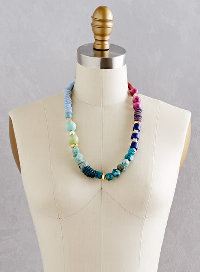 Cool Colorblock Bead Necklace