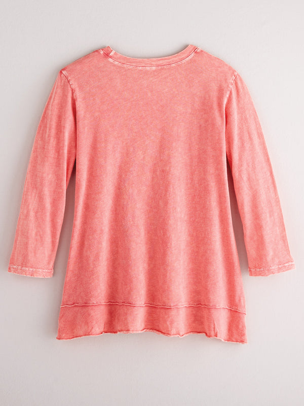 Cheerful Coral Tiered Top
