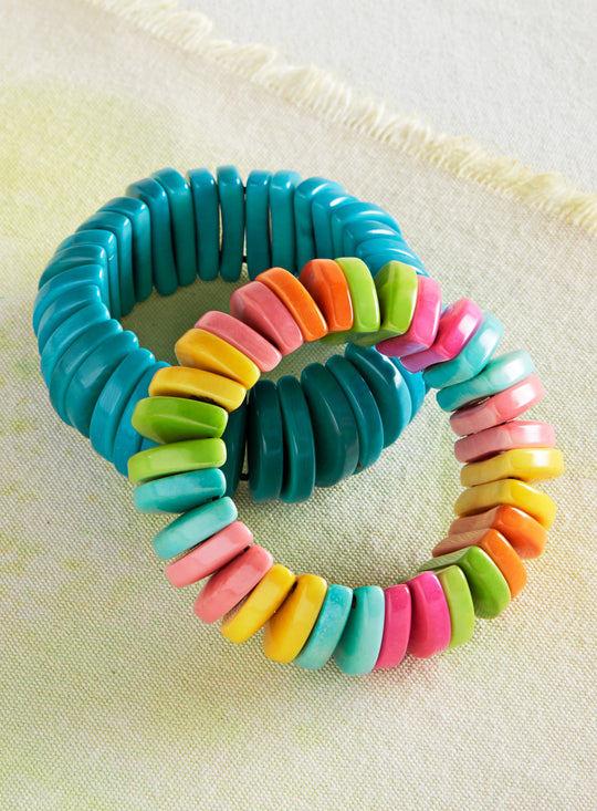Tagua Tiles Stretch Bracelet