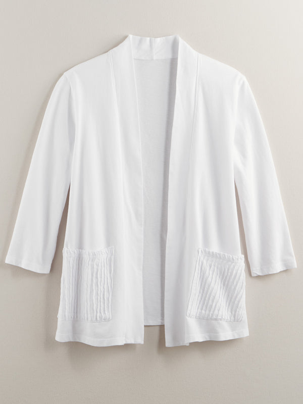 Pleated Pocket French Terry Jacket