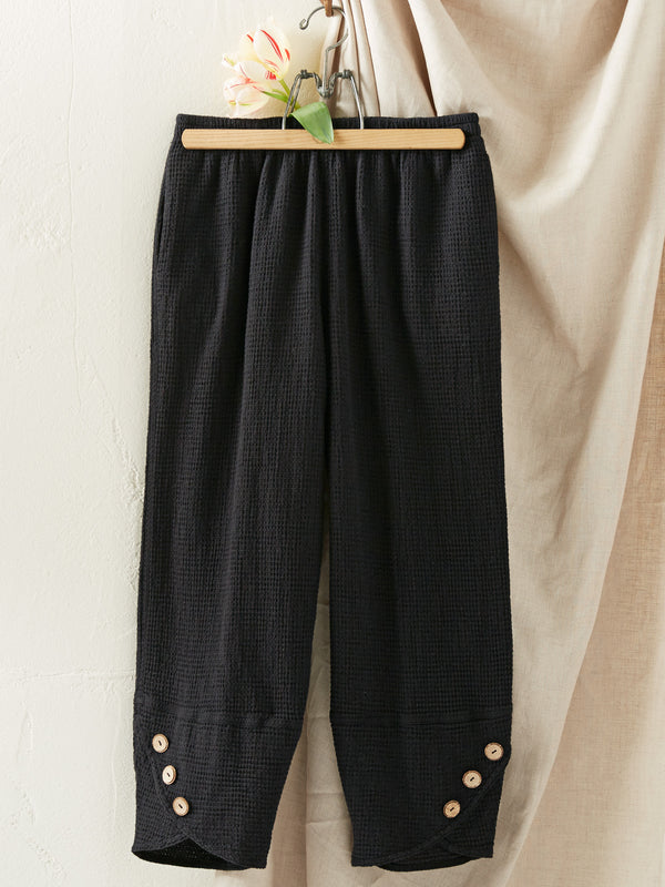 Waffle Weave Ankle Pants