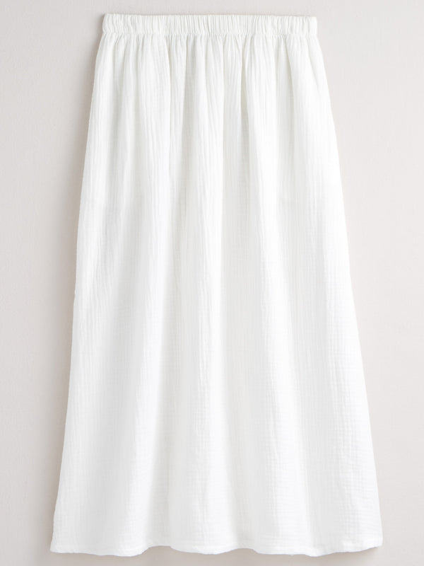 Cotton Ripple Pocket Midi Skirt